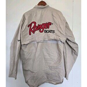 VTG Ranger Boats Shirt Mens 3XL Beige Fishing Vented Outdoor Camping Hunting